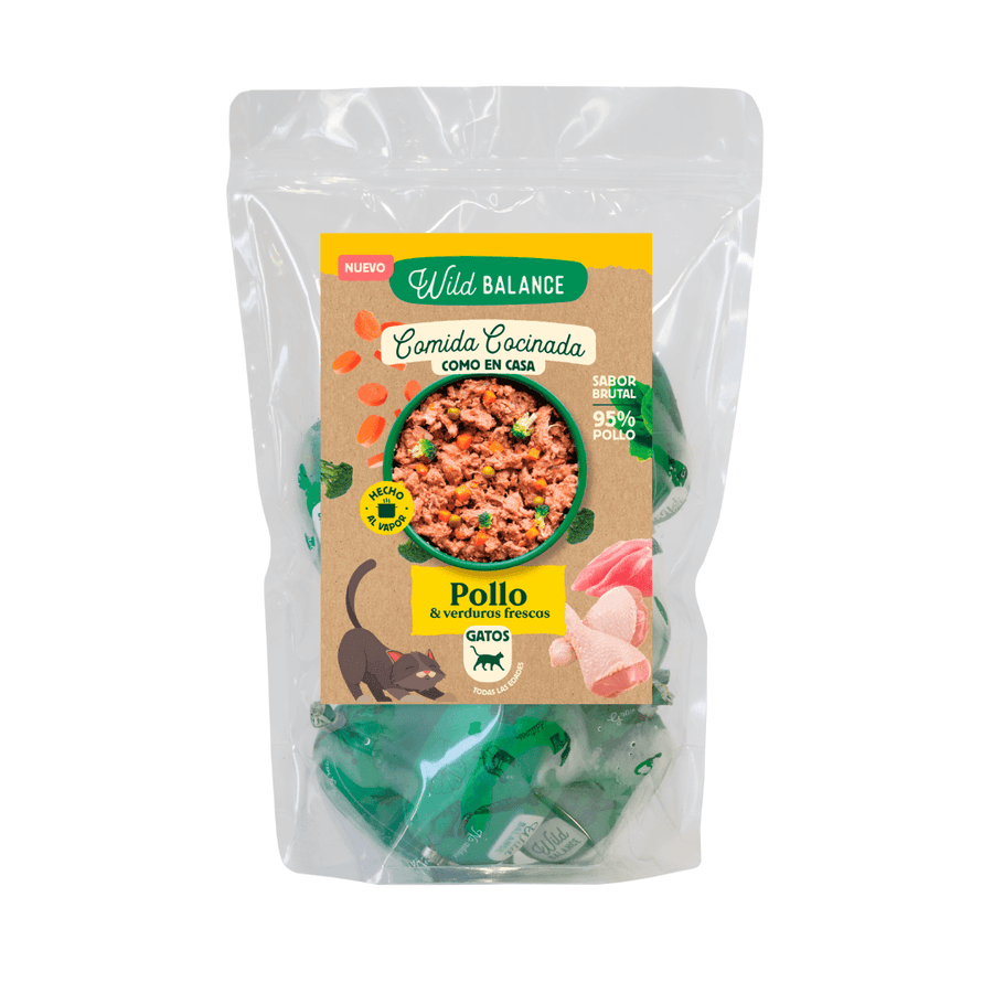 Menjar cuinat de pollastre per a gats 1,2 kg
